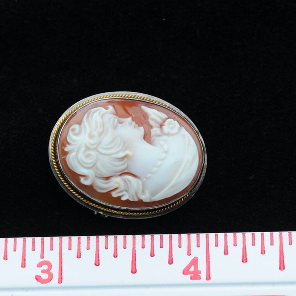Italian Cameo Silver Pendant and Pin - Picture 5 of 10
